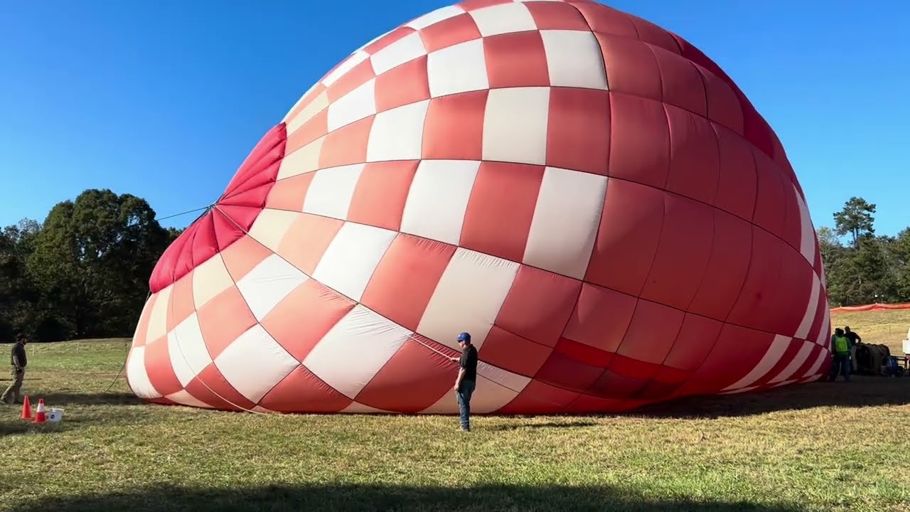 Hot air balloon is ready to go
