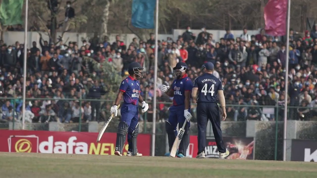 Rohit  and Karan K C batting