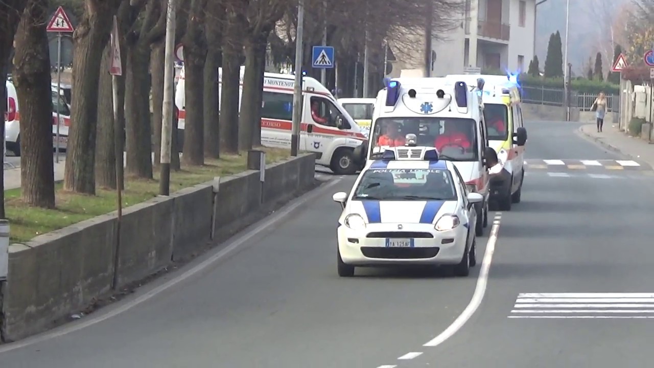 Inaugurazione Nuova Ambulanza Croce Bianca Carcare - Corteo Mezzi in Sirena