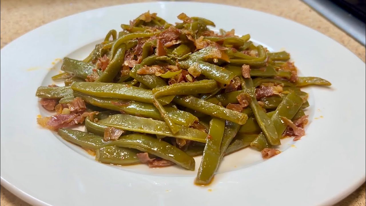 Judías verdes con jamón | Receta fácil y saludable | Salteados de verduras 