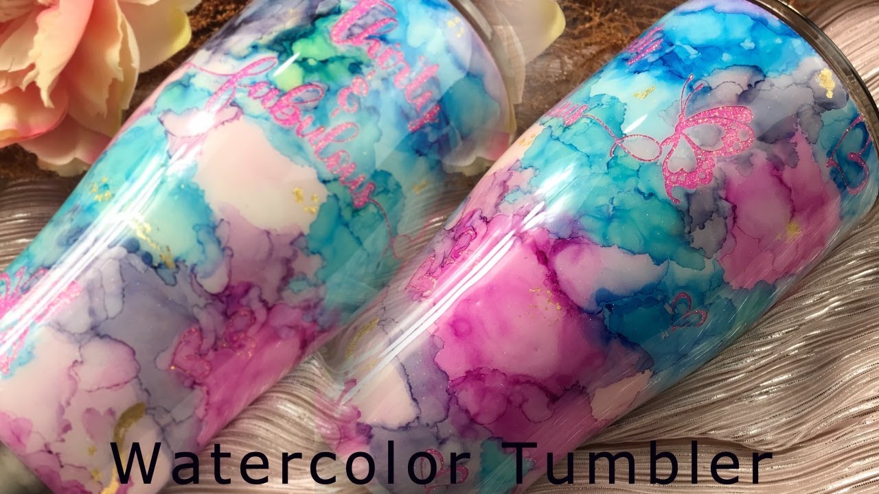 Water color tumbler | Birthday Tumbler | Alcohol Ink Tumbler