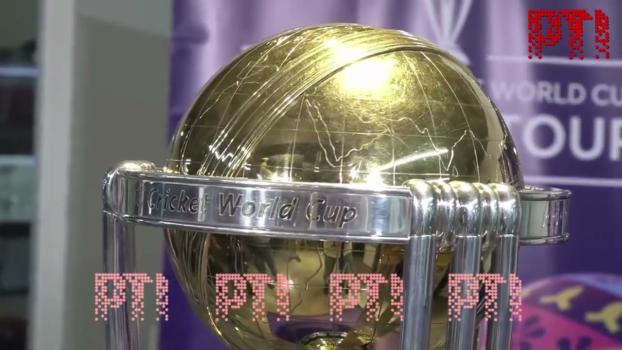 Visuals of ICC World Cup trophy at Press Trust of India (PTI) office in New Delhi