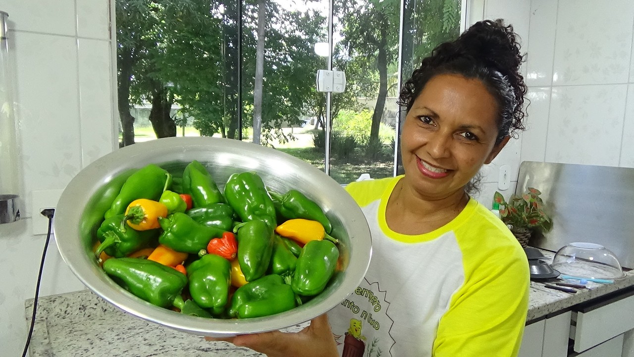 HOJE A COLHEITA FOI ABENÇOADA🥭🍝RESOVI FAZER PIMENTÕES RECHEADOS