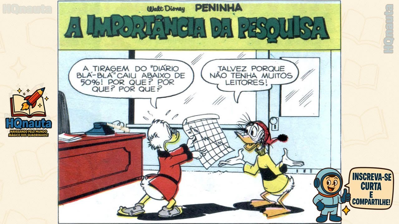 Peninha em A Importância da Pesquisa | HQ Narrada Disney | Por que o jornal não vende?
