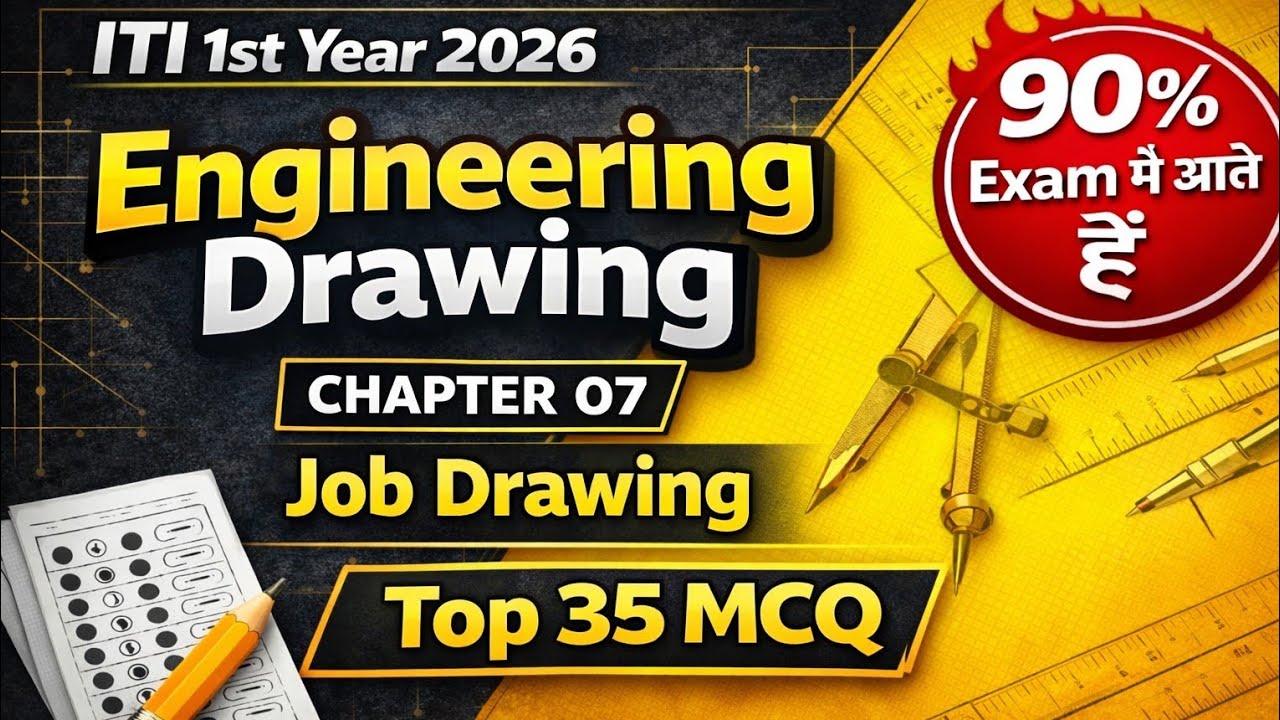 ITI Engineering Drawing Chapter 07 | Job Drawing Ka Pathan | Top 35 MCQ | ITI 1st Year 2026