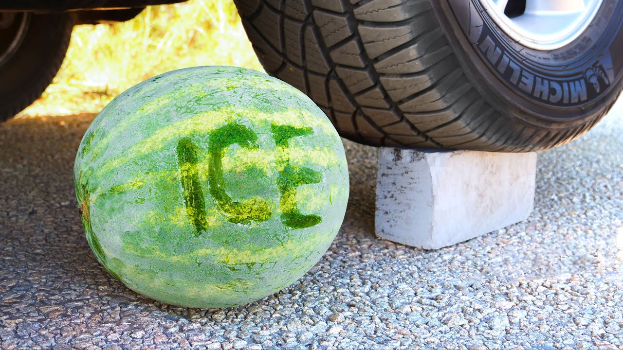 Crushing Crunchy & Soft Things by Car! - Ice Watermelon vs CAR