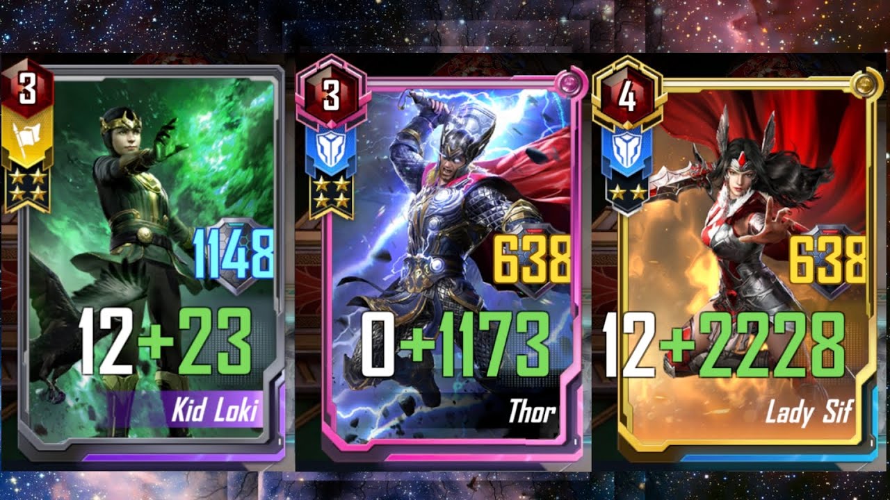 Kid Loki Thor Lady Sif Unity MARVEL DUEL