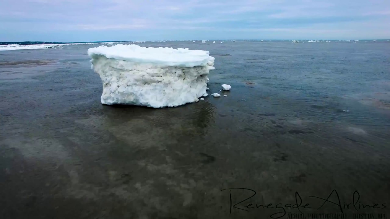 The Ice Sheets of Cape Cod Bay - Drone Video.
