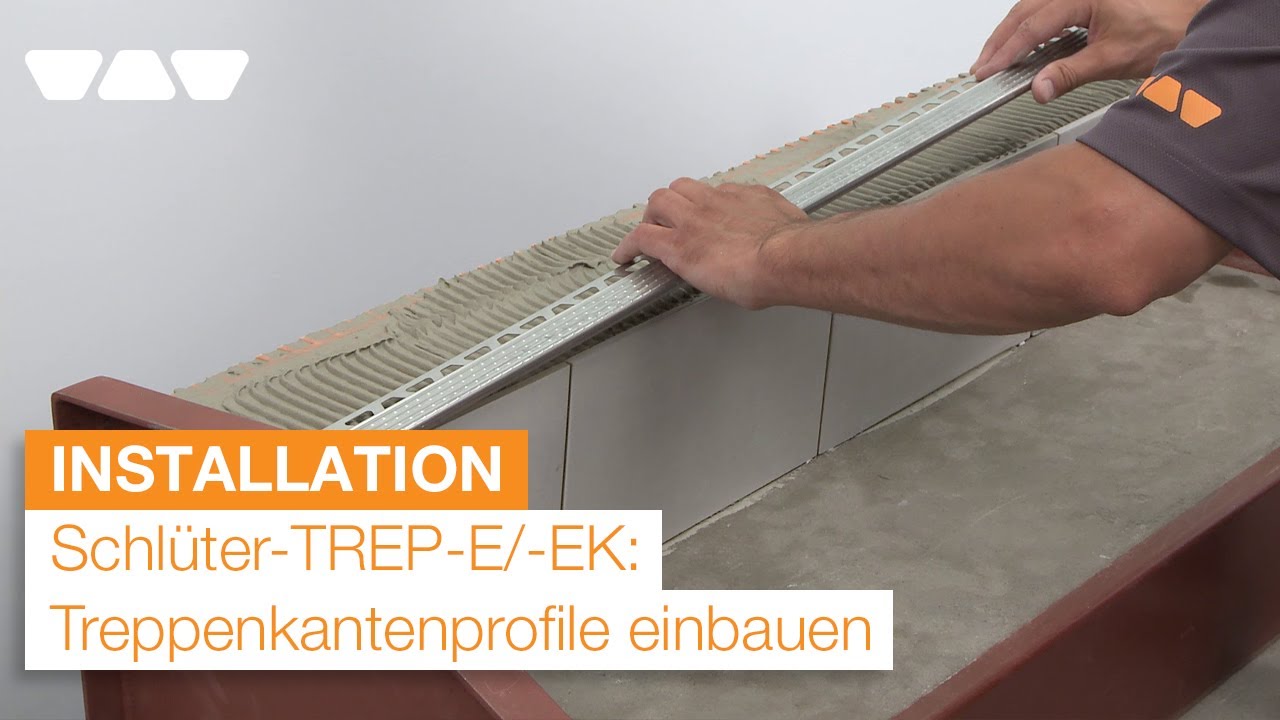 Schlüter-TREP-E /-EK: Treppenkantenprofil einbauen - mehr Sicherheit für geflieste Treppenstufen