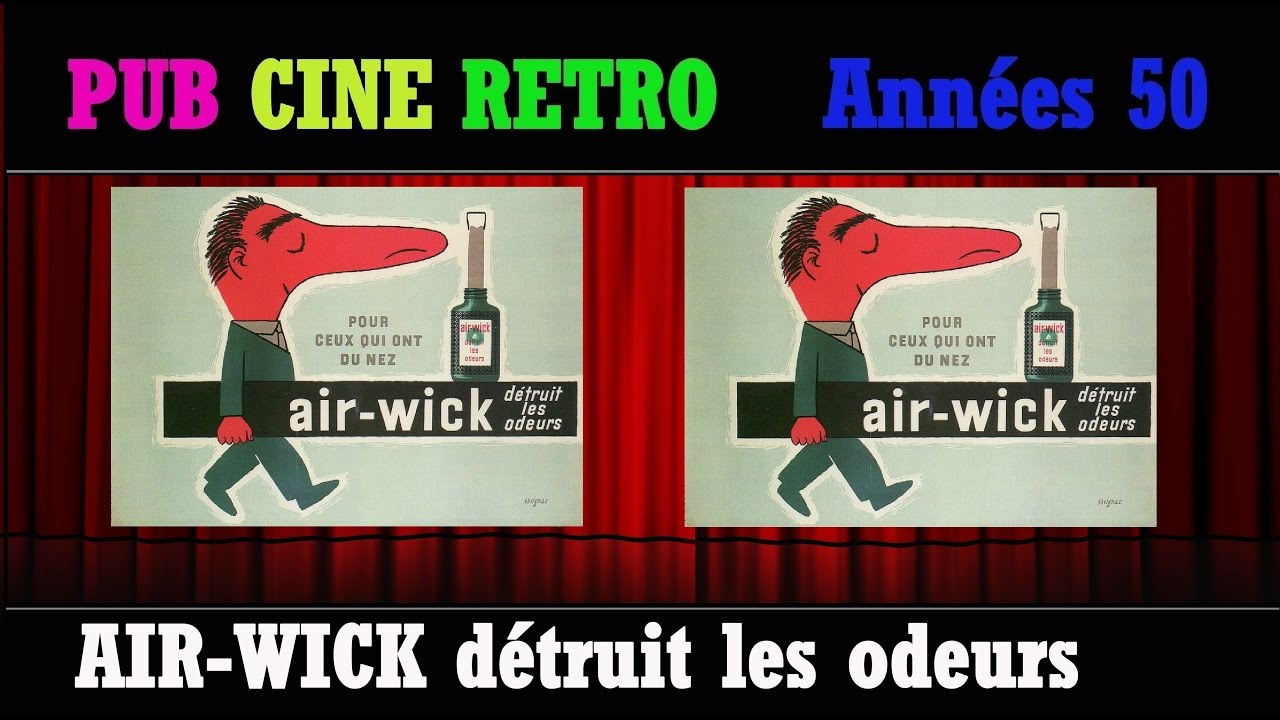 PUB CINE RETRO ANNEES 50 AIR WICK DETRUIT LES ODEURS