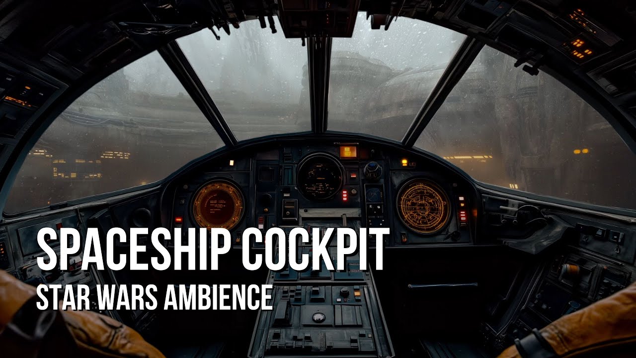 Spaceship Cockpit in Rain | Star Wars Ambience | Relaxing Rain, Ship White Noise