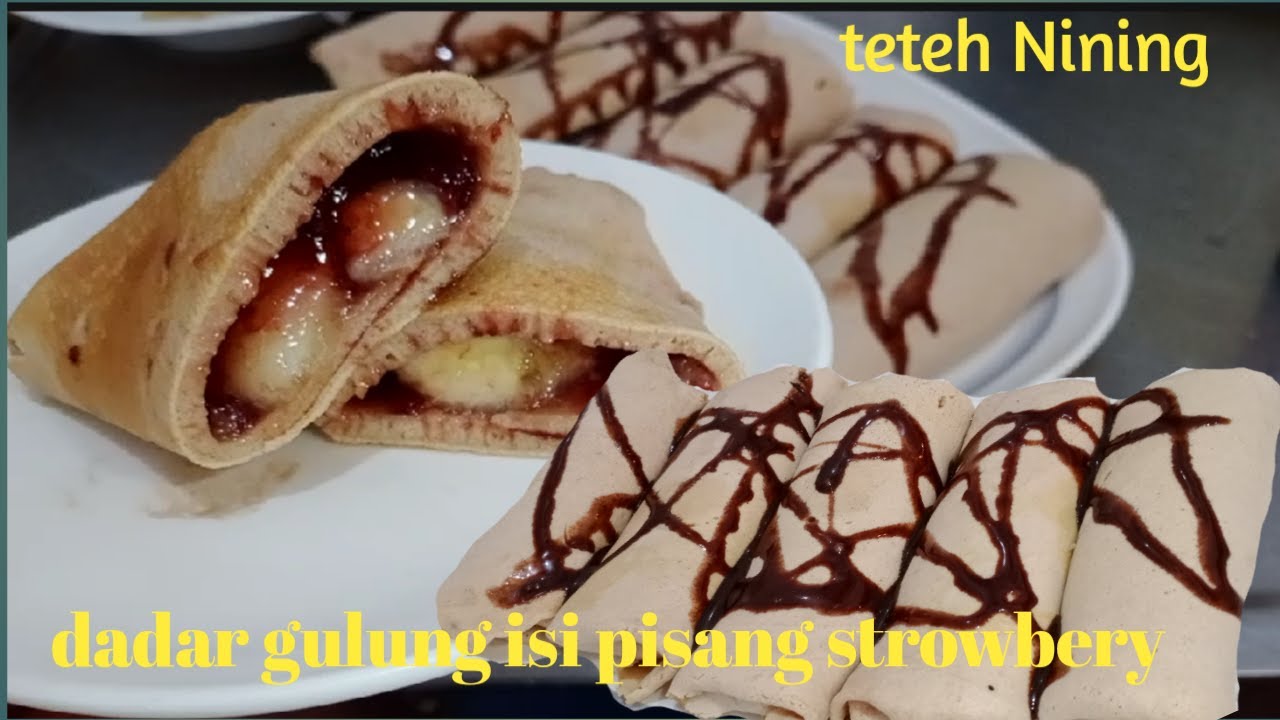 dadar gulung isi pisang selai strowbery