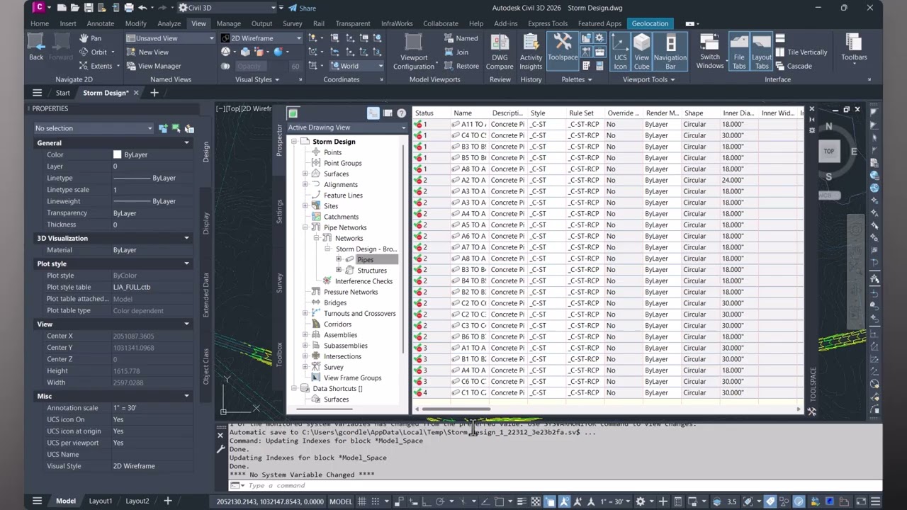 Civil 3D - Pipes to Excel