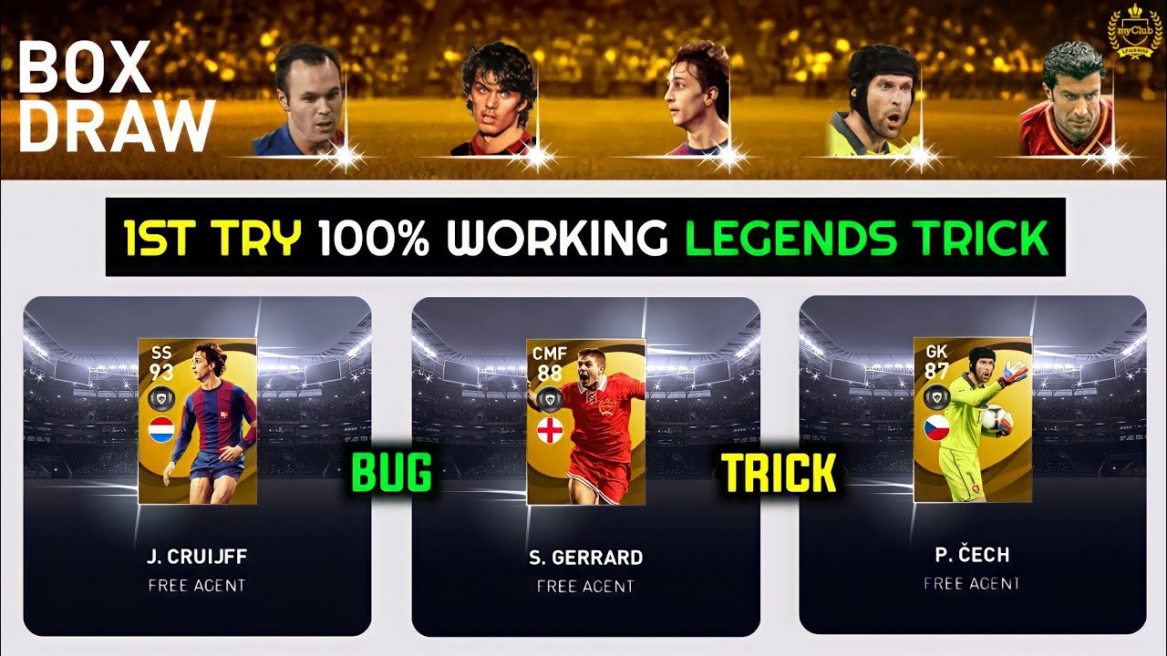 100% Working Legends Worldwide Box Draw Trick in Pes 2021 || J. Cruijff, Iniesta & P. Cech Trick