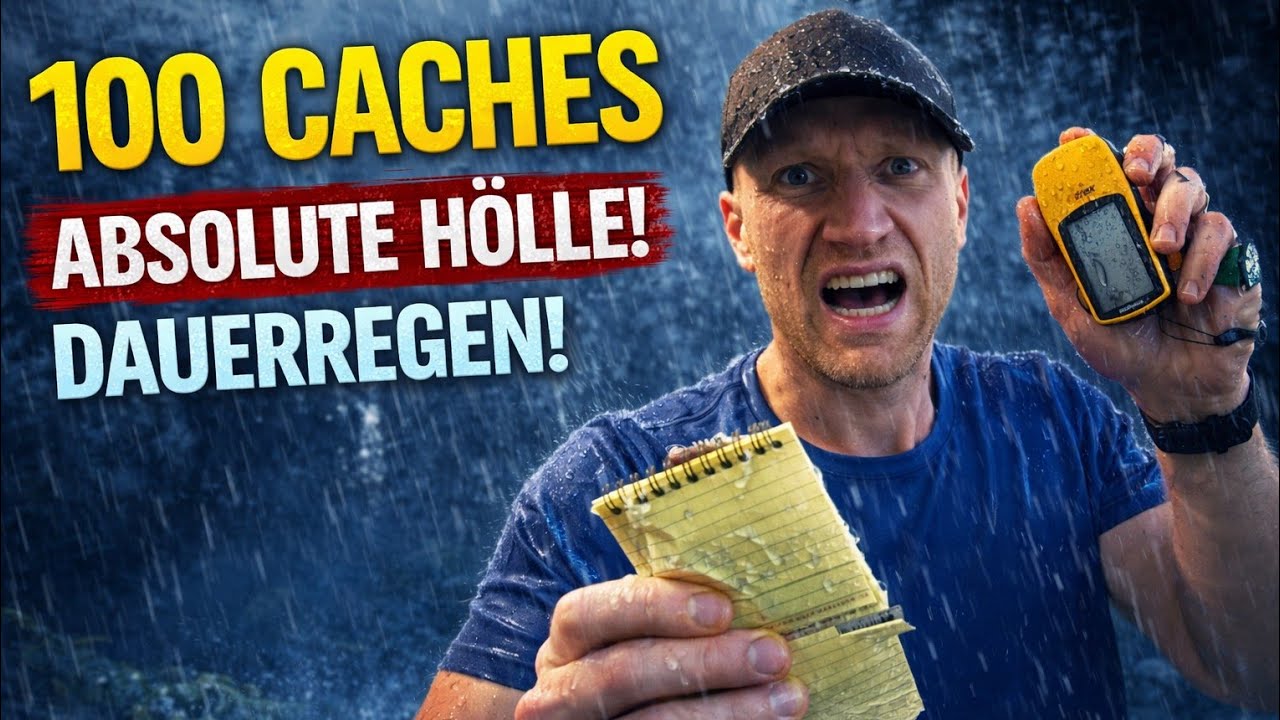 100 Geocaches in 48 Stunden – Schlamm, Dauerregen & Gewinnspiel 💸🌧️ | Teil 1