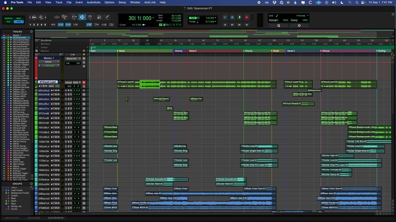 Pro Tools 101: 1 – Playing back audio, the selector tool, the timeline