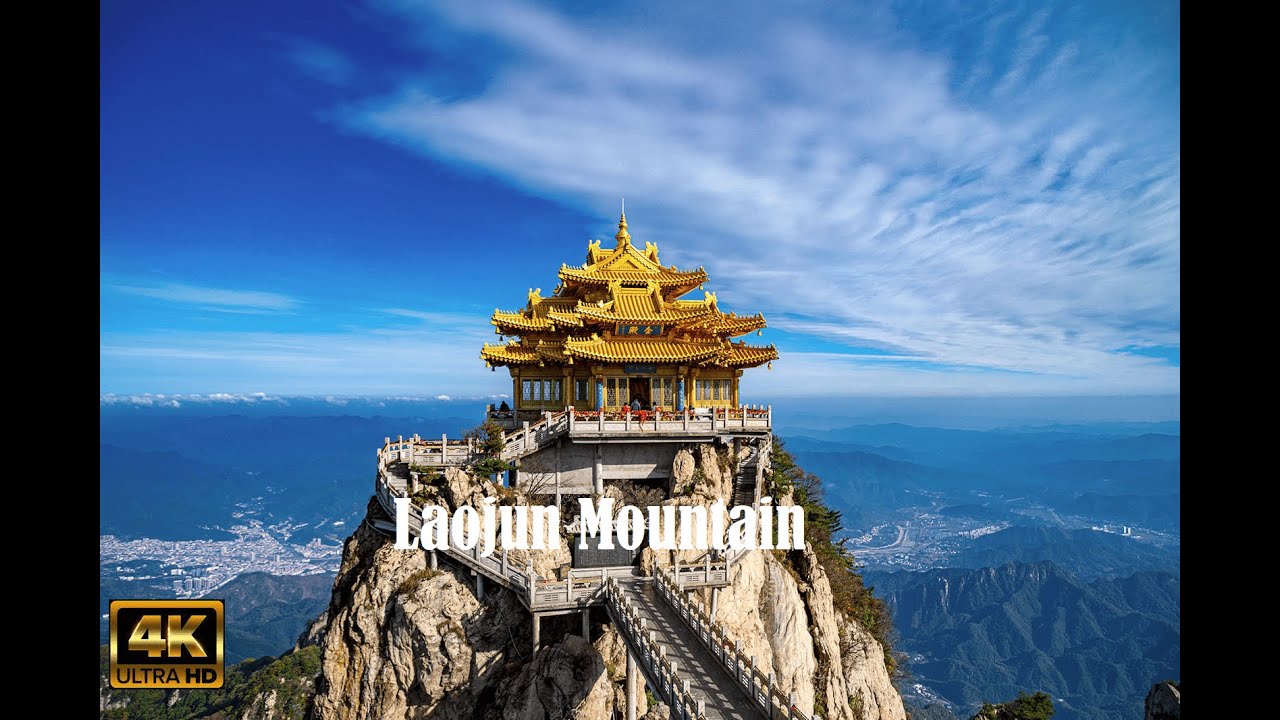 China Beautiful:  Laojun Mountain Scenic Area in Henan Aerial Drone Photography in 4k