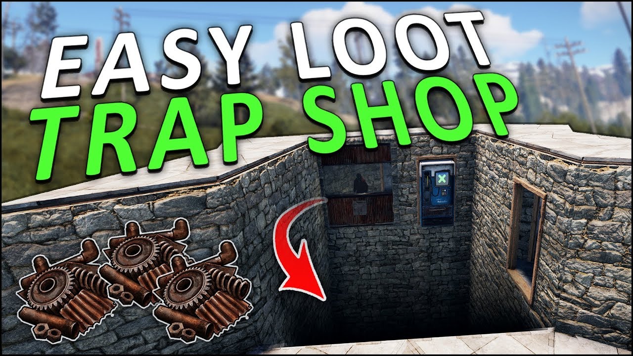 LURING PLAYERS into a FAKE FLOOR SCAM SHOP! - Rust Trap Base