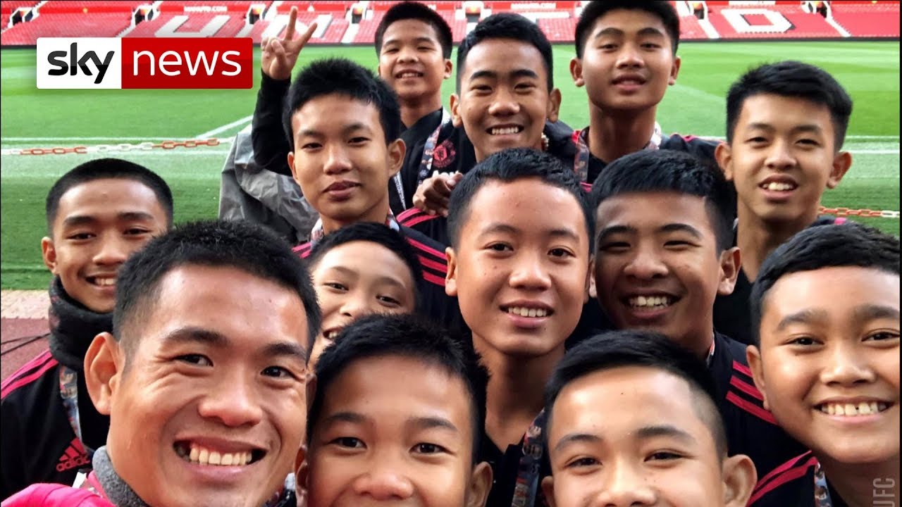Rescued Thai cave boys meet Jose Mourinho at Manchester United's home ground