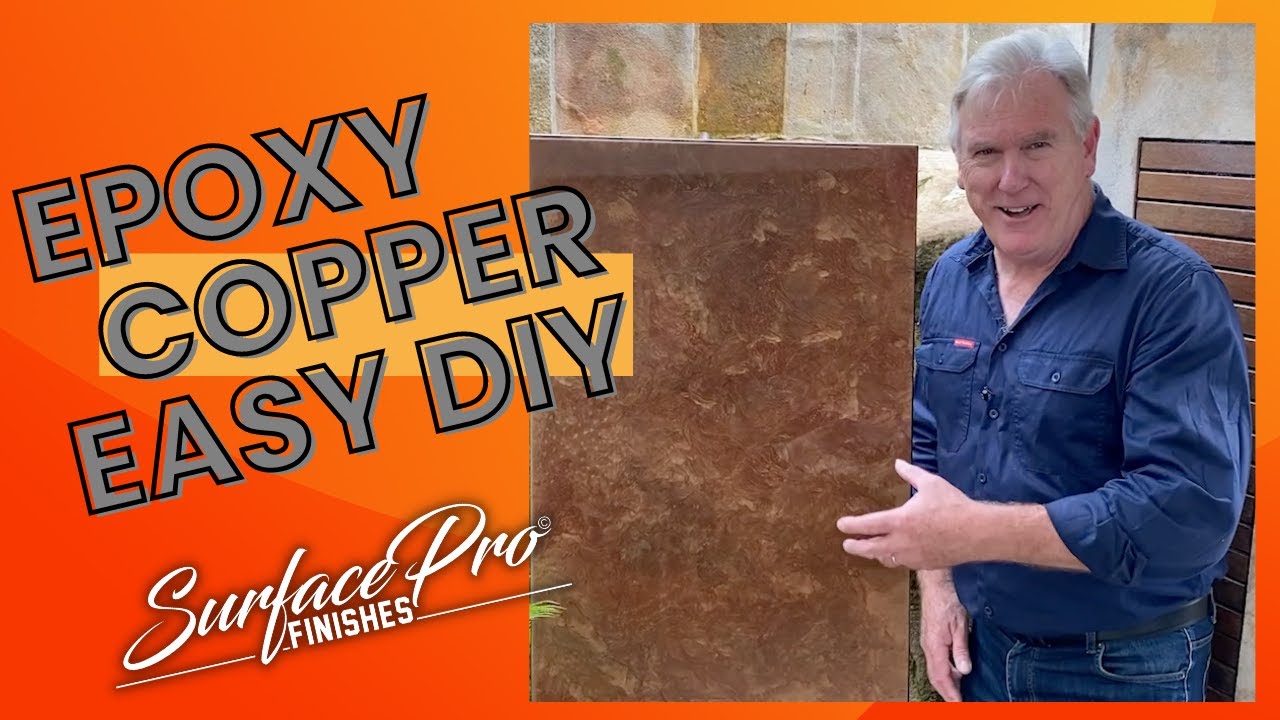 Epoxy hammered copper effect for countertops