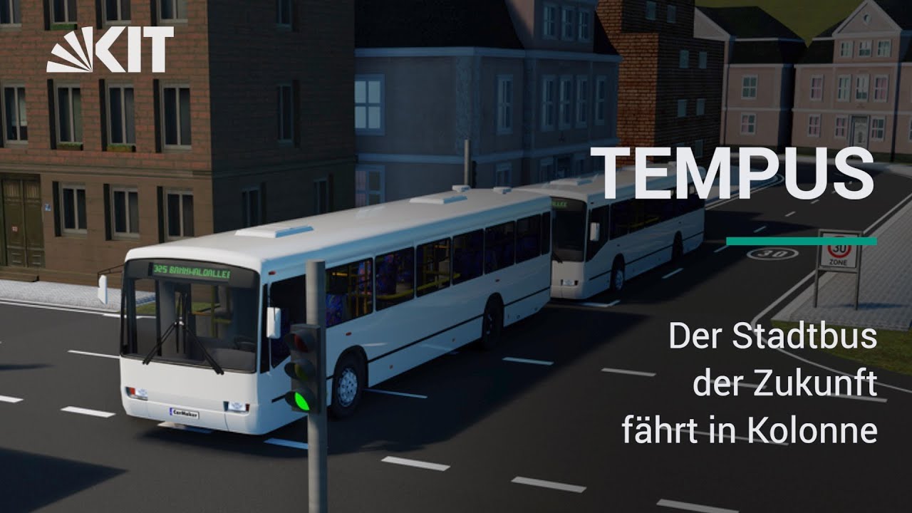 Der Stadtbus der Zukunft fährt Kolonne