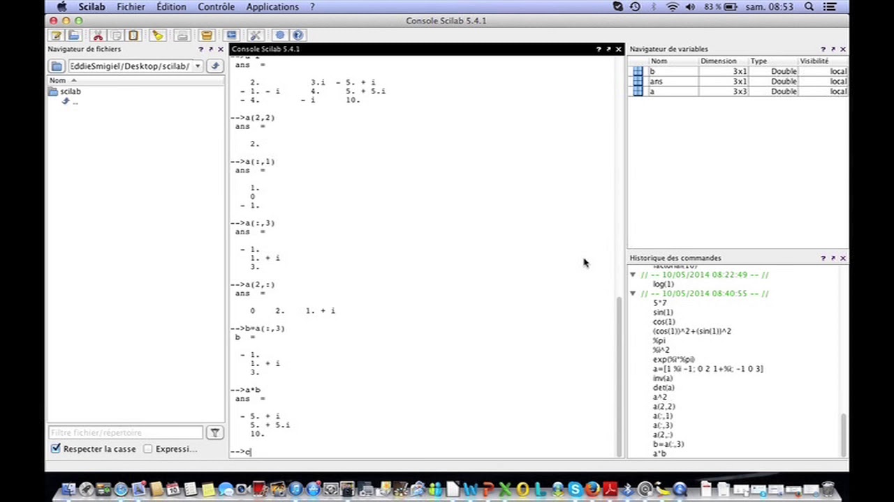 Les matrices avec Scilab