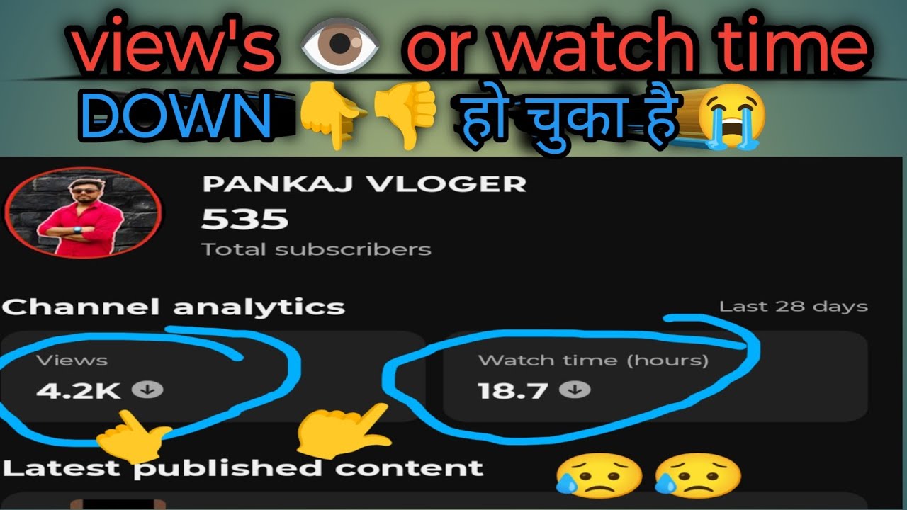  view's 👁️ aur watch time down 👎👇 हो चुका हैं 😥😭