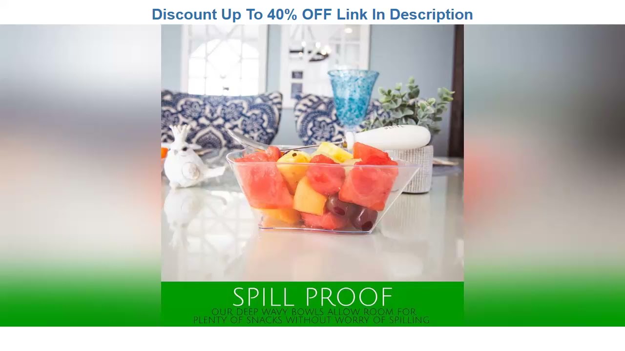 Weekly Top Plasticpro Disposable Elegant Wave Design Square Plastic Clear Serving Bowls Large Size,