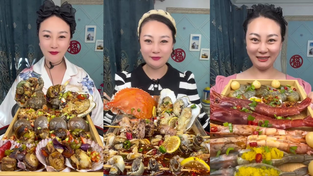 Yummy #391 Seafood 🦐, 🦪, 🐙🤤 🦐🦐. Shrimp  🦐 🦐 Oyster 🦪🦪 ...#mukbang #seafood #eatingshow 