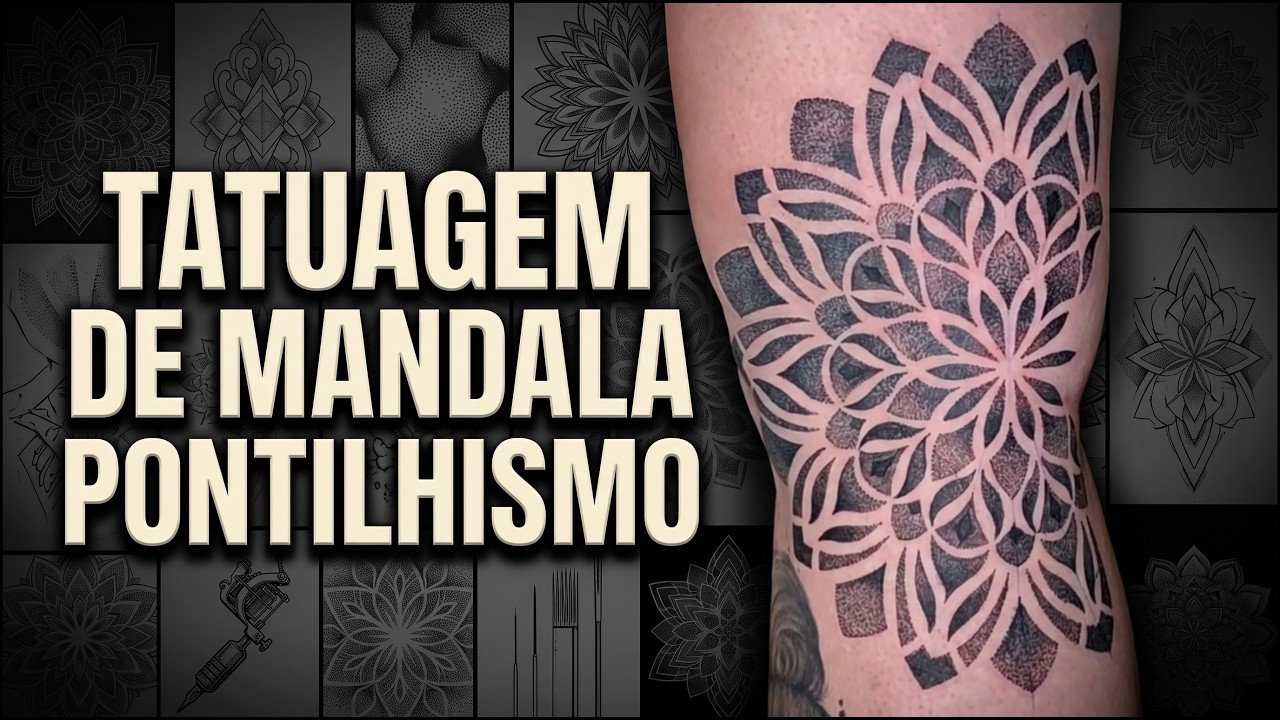 Tatuando o joelho em Pontilhismo. Veja o processo: (Time Lapse).