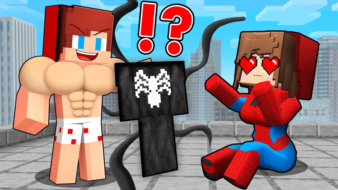 SPIDER Girl fell in love with STRONG JJ VENOM! LOVE STORY in Minecraft - Maizen