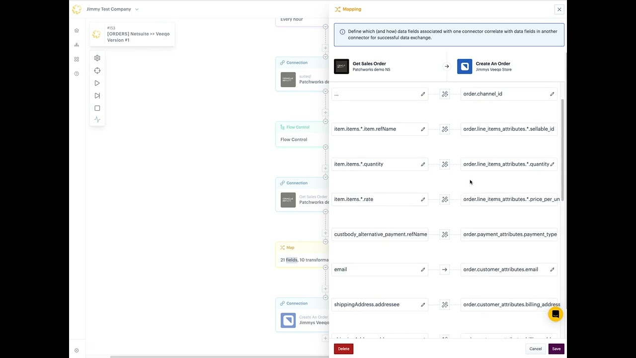 Using Patchworks to Integrate Oracle Netsuite to Veeqo for Sales Orders | Patchworks