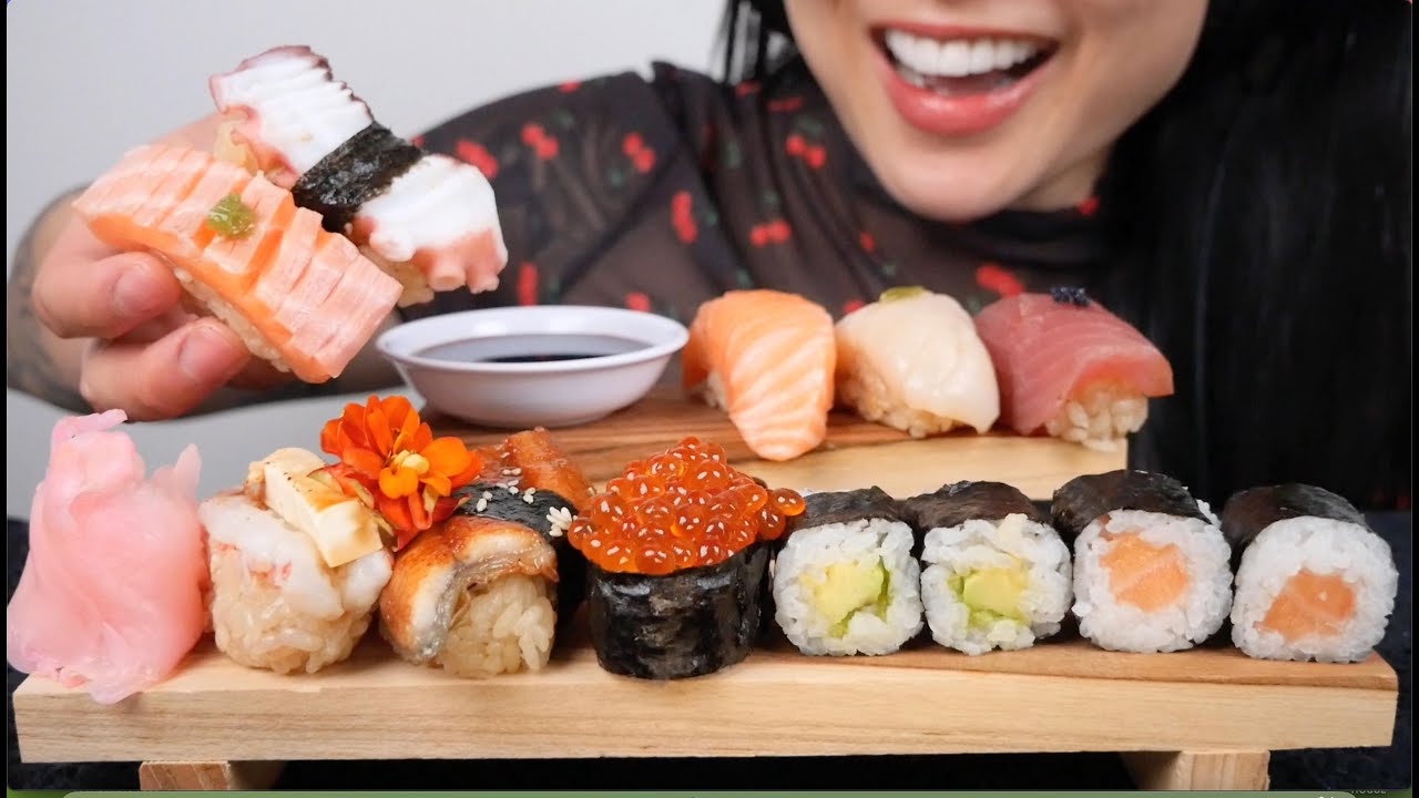 SUSHI PLATTER (ASMR EATING SOUNDS) NO TALKING | SAS-ASMR