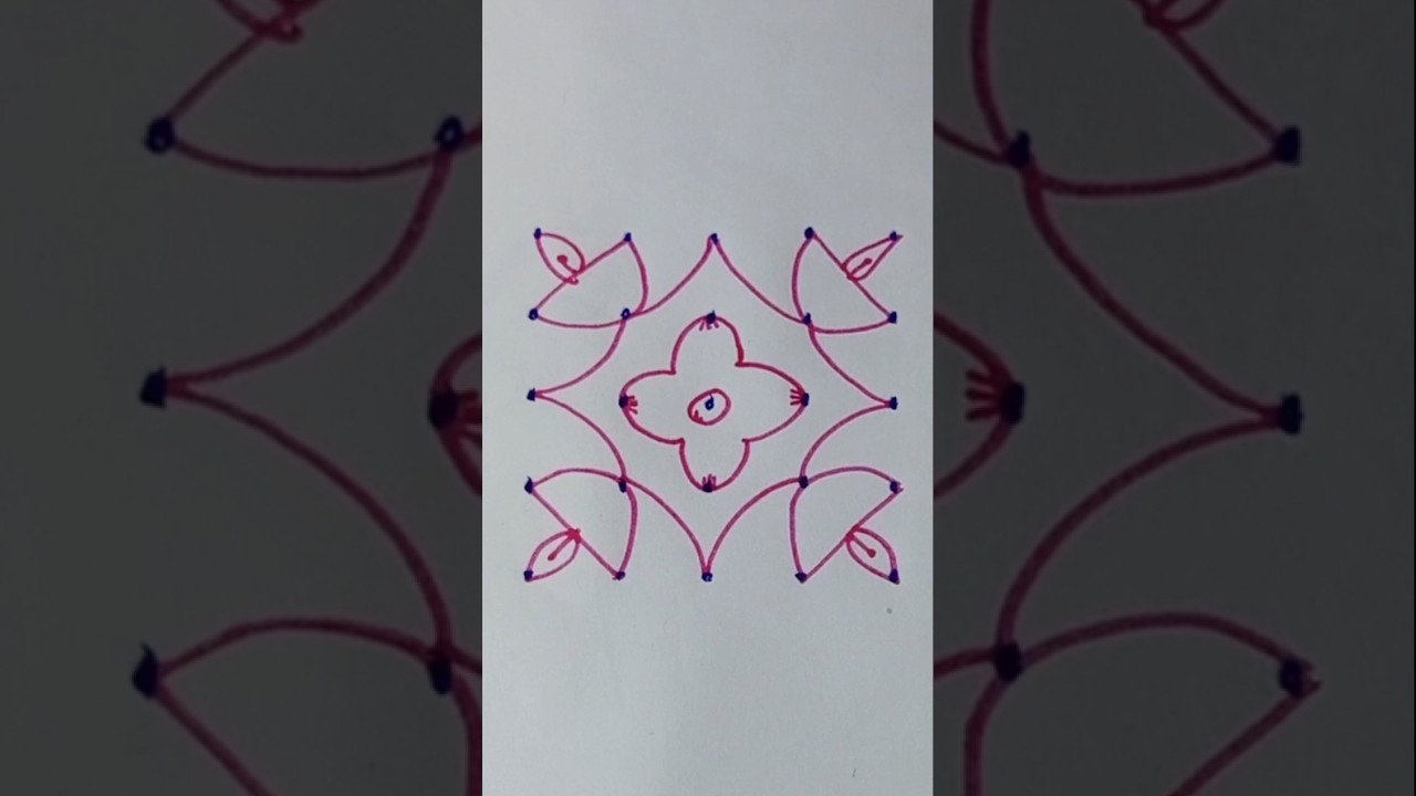 5*5 Deepam Kolam 🌹 Simple Kolam #shortsfeed #shorts #kolam #deepamkolam #simplekolam #dailykolam