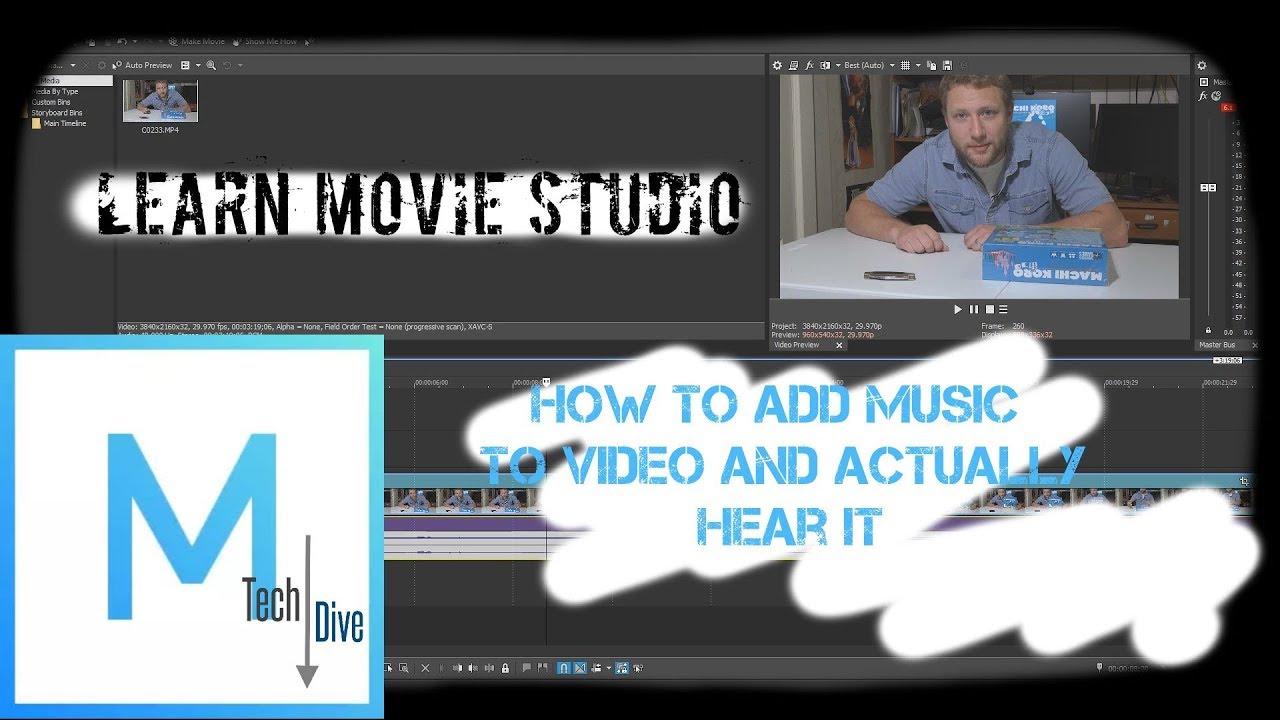 How to Add Music (and actually hear anything else) in Movie Studio 16 Platinum