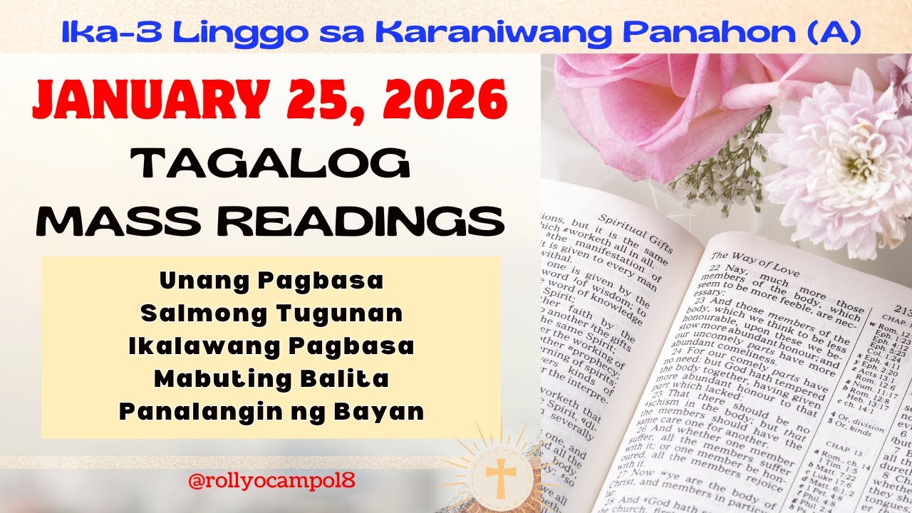 January 25, 2026 Tagalog Mass Readings | Ikatlong Linggo sa Karaniwang Panahon (A)