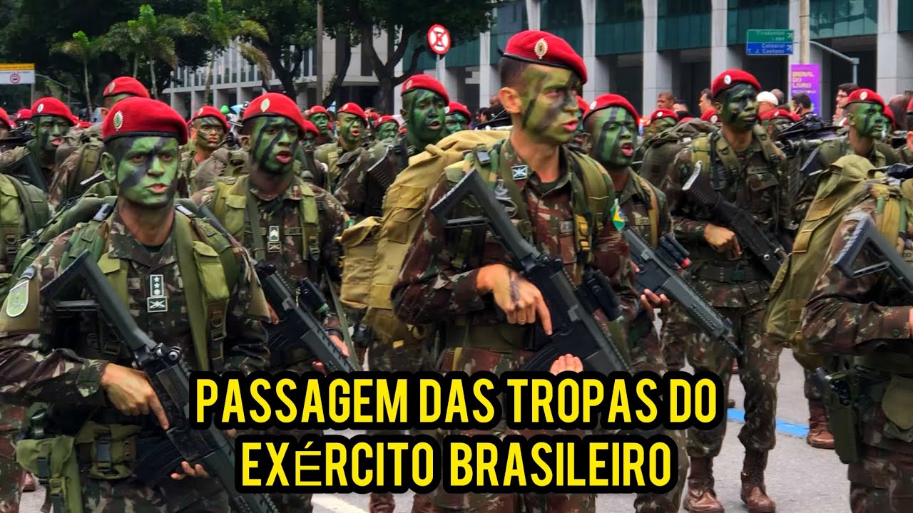 Desfile do Exército Brasileiro com a Brigada Paraquedista em homenagem ao 7 de Setembro no Rio 🇧🇷
