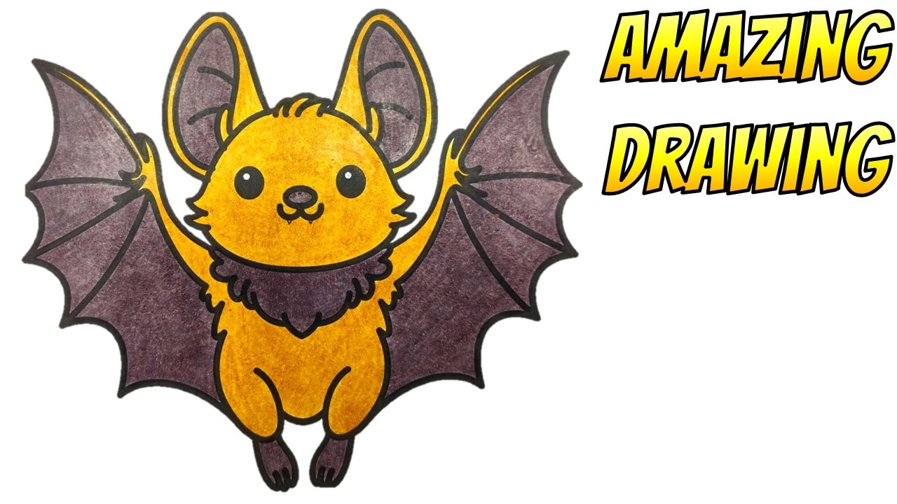 Light Brown Baby Bat with Open Wings #amazingdrawing