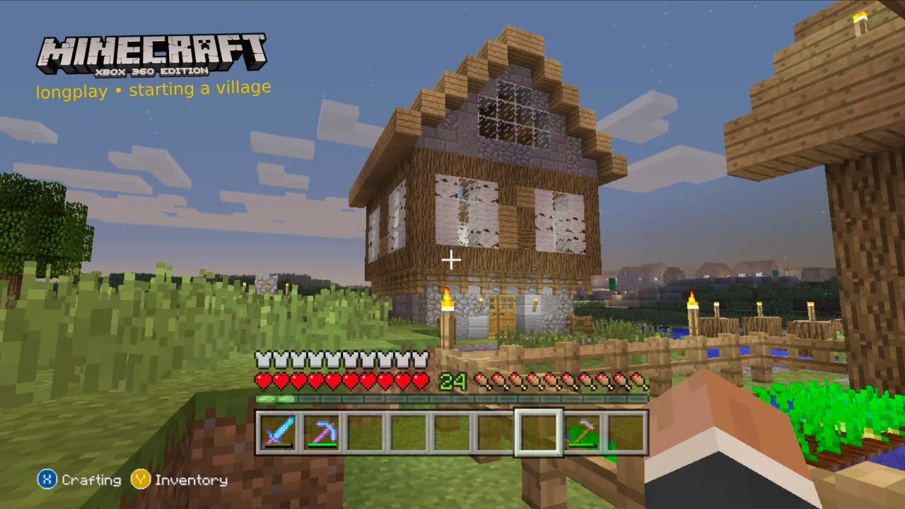 Minecraft Xbox 360 ʟᴏɴɢᴘʟᴀʏ - Starting a Village, Farming & Wheat Field (No Commentary)