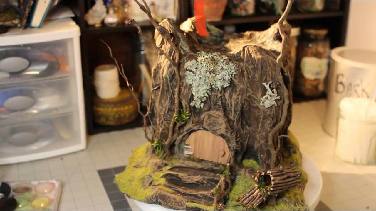 Mouse House Part 3 /DIY Miniature Tree stump
