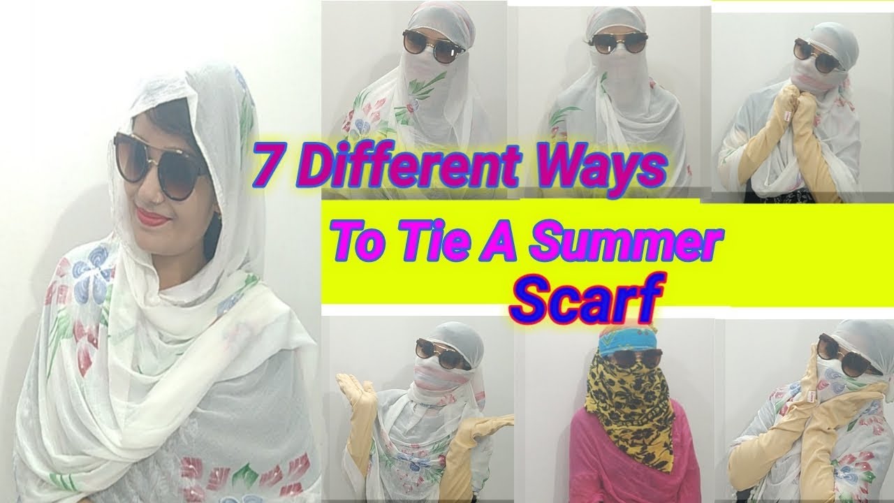 7 Different Ways To Tie A Summer Scarf /Dupatta | Protect Skin From Sun || Krrish Sarkar
