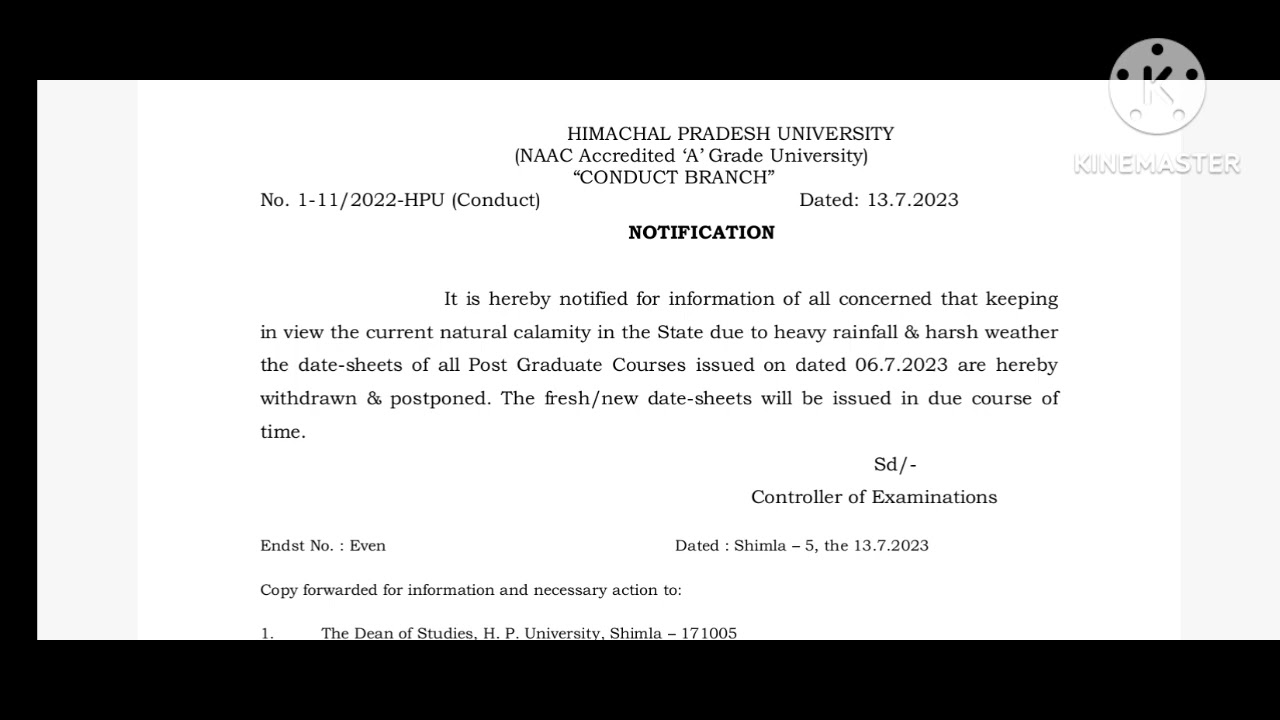 Big Update- HPU PG Exam Cancelled ❌ || HPU Msc, MA Mcom all Exam Cancel but why??