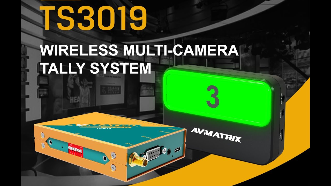 TS3019-4  (1Tally Box + 4 lamps) Wireless Tally System  | AVMATRIX