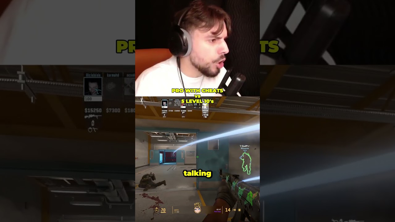 PRO WITH CHEATS vs 5 FACEIT LVL 10's #dimawallhacks