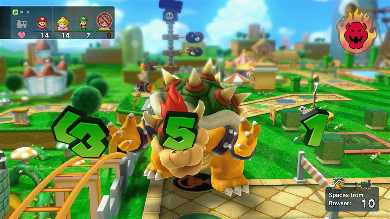 Mario Party 10 - Mario vs Peach vs Luigi vs Daisy vs Bowser - Mushroom Park