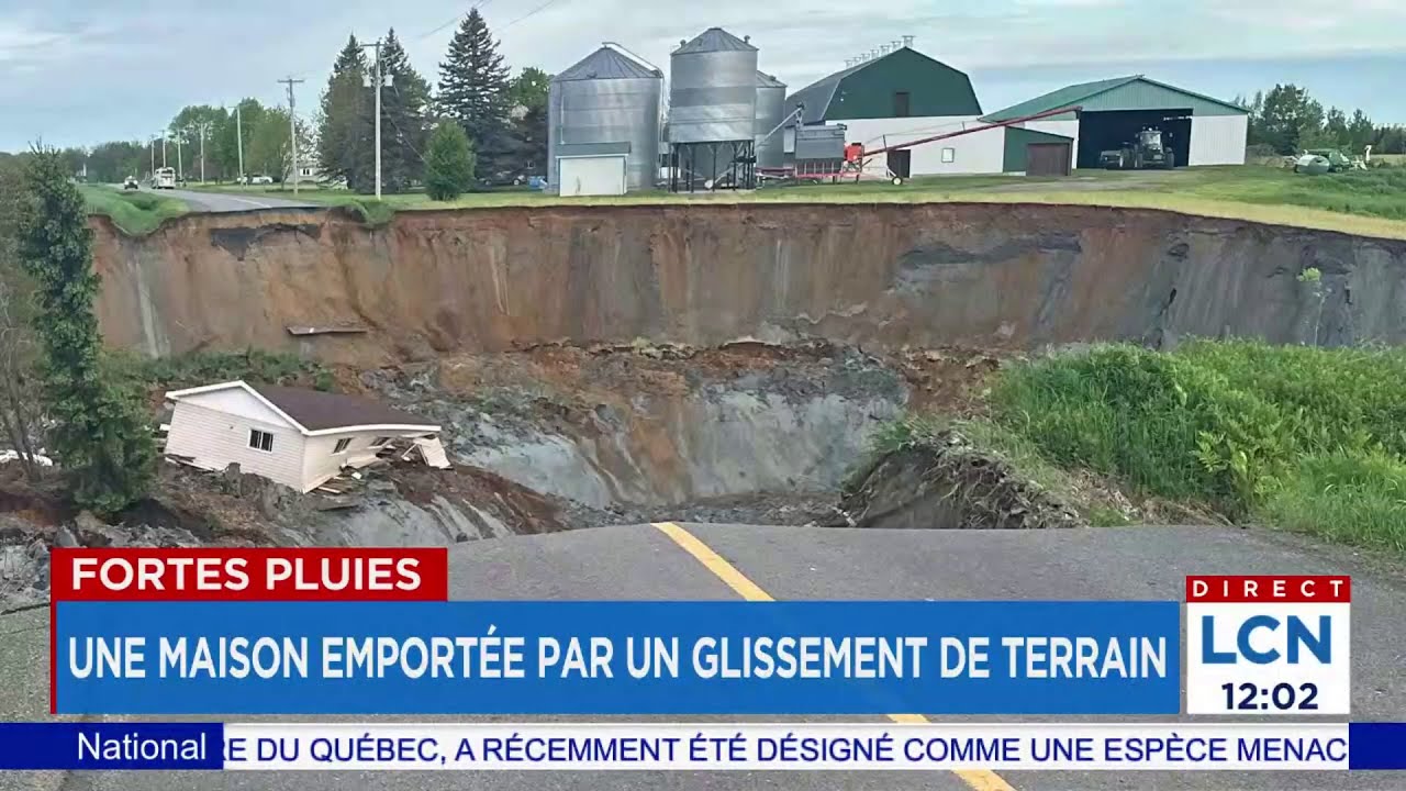 Glissement de terrain majeur: une maison emportée à Sainte-Monique