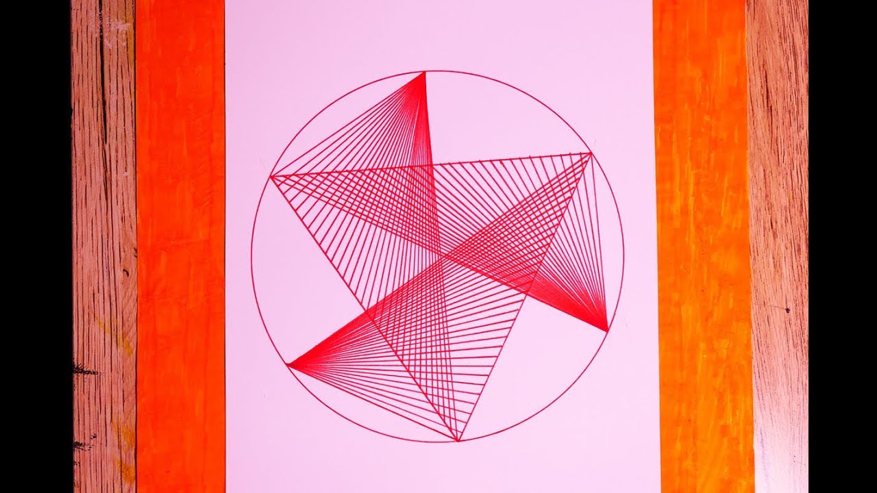 Learn To Draw Geometric Equilateral Triangle Crossed In Straight Lines Pattern