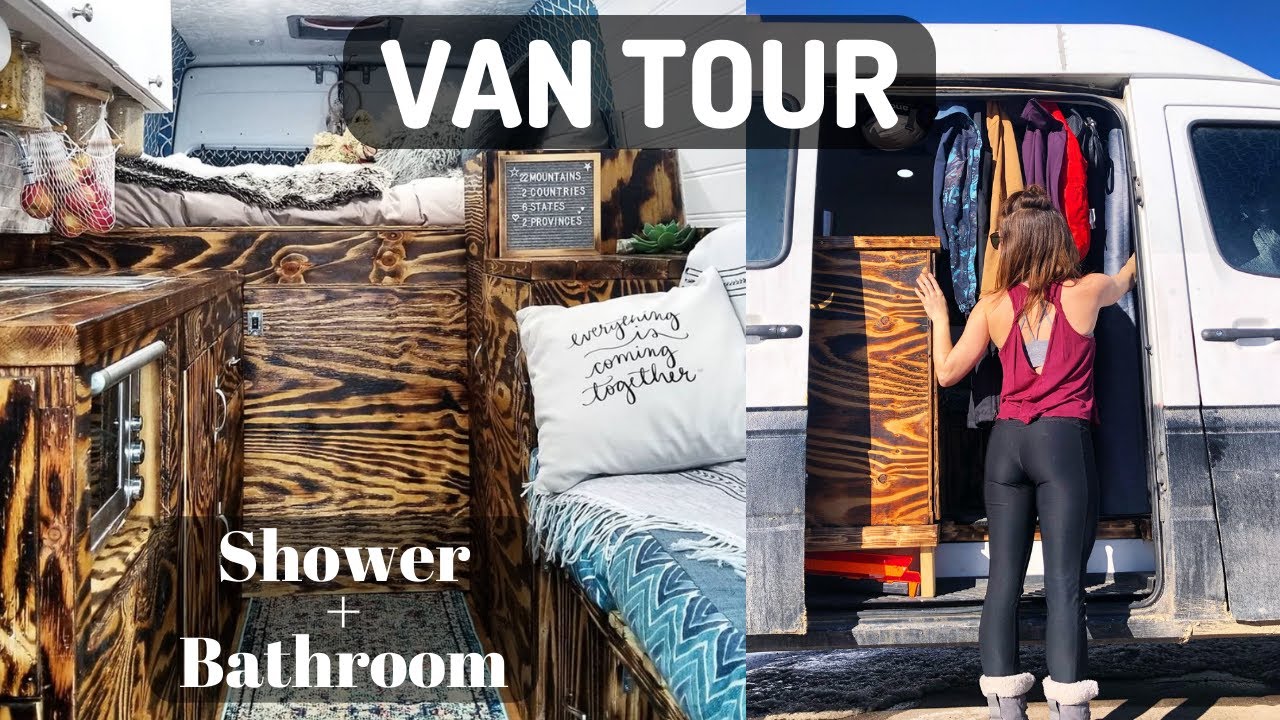 VAN TOUR Luxury on a Low Budget | Self Converted Rust Bucket | Full Shower, Kitchen & Bathroom