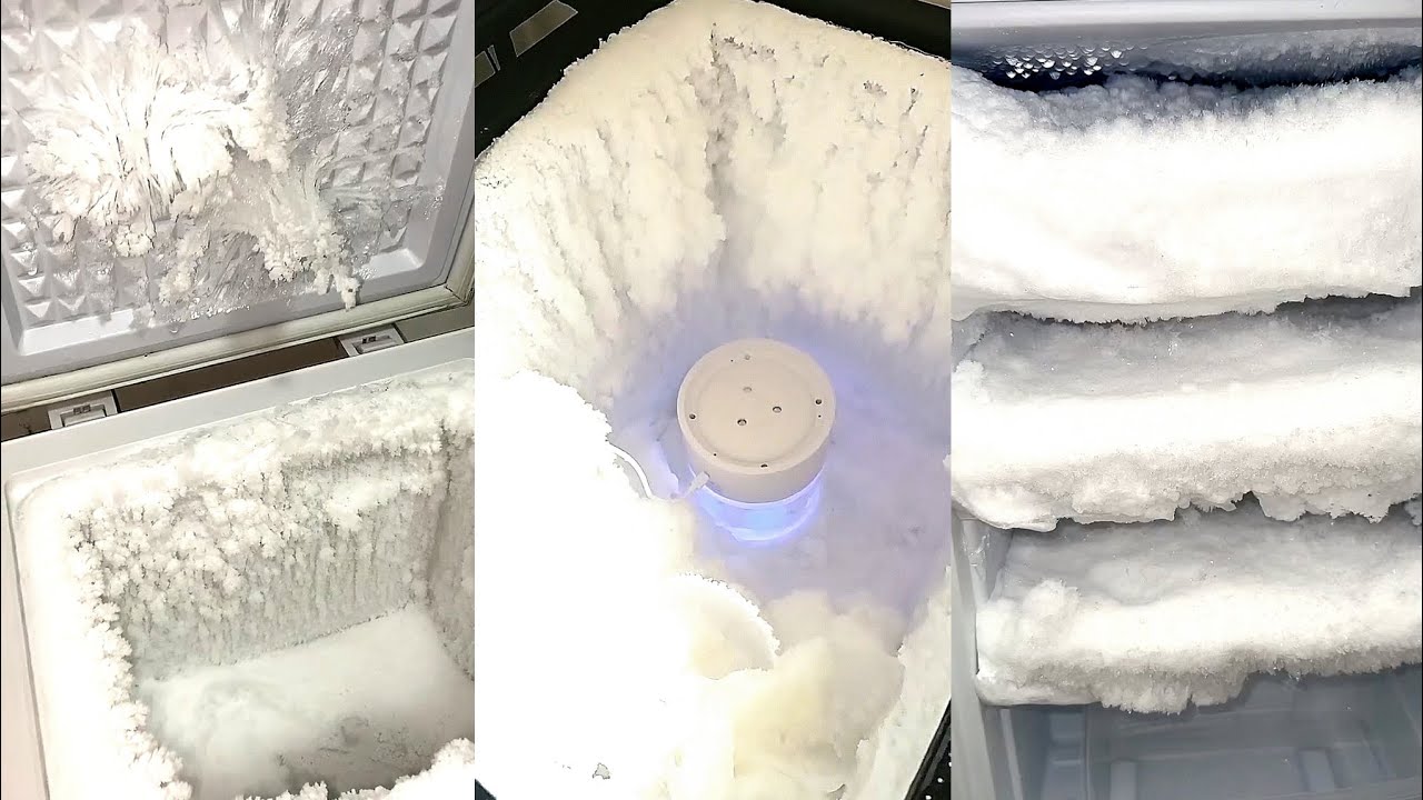 ASMR WHITE ICE EATING / FREEZER FROST EATING & SCRAPING