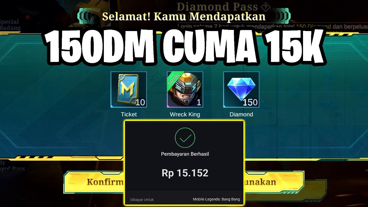 CUMA 15RB BISA DAPAT 150DM - EVENT PALING WORTH IT SUPER VALUE PASS MOBILE LEGENDS